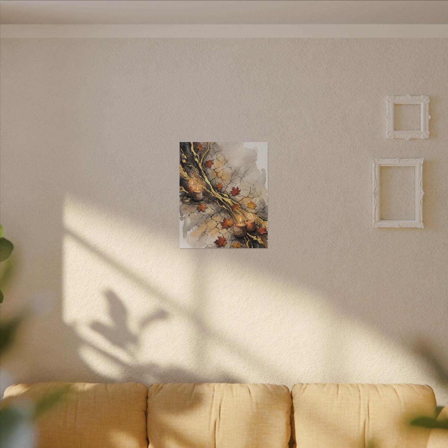 Cracked Earth Autumn Canvas Art | Japandi Warm Design