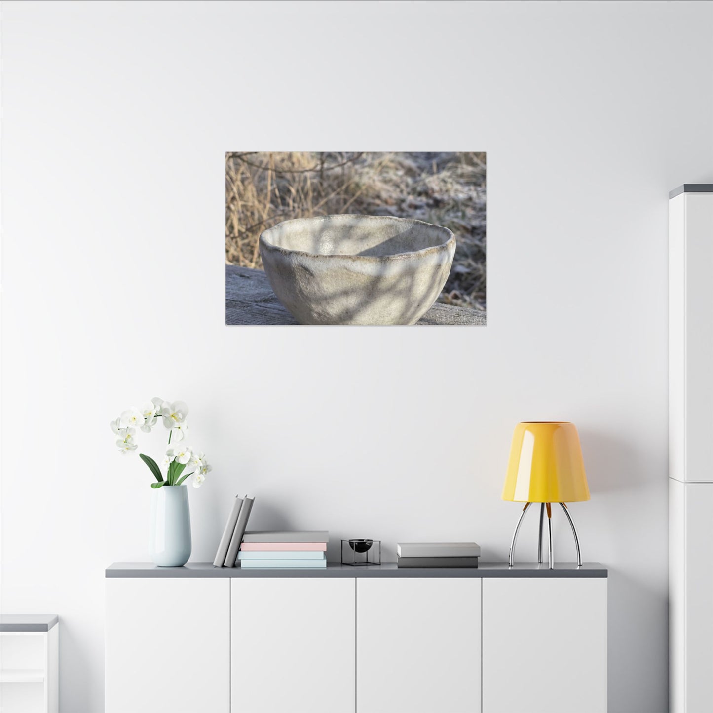 Dappled Ceramic Bowl Canvas Art - Japandi Fukinsei