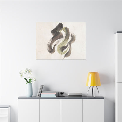 Ink Brushstroke Canvas Art | Spring Japandi Japanese Pattern Art