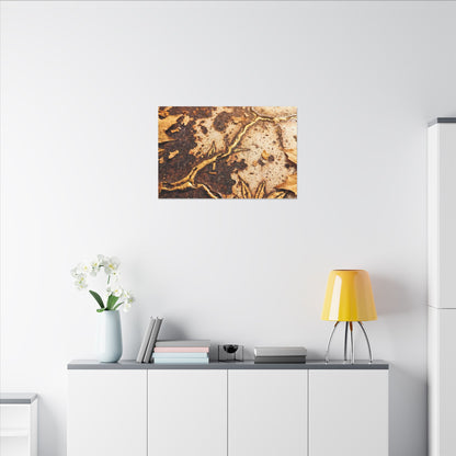 Kintsugi Rust Patina in Golden Hour | Gold Vein Canvas Art