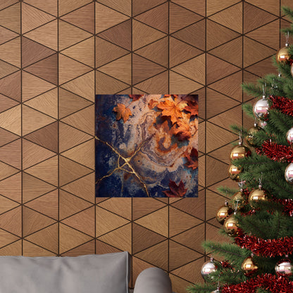 Kintsugi Rust Patina in Candlelight | Gold Vein Wall Art Print