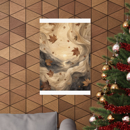 Silk Drape Wall Art Print | Autumn Japandi Watercolor Art