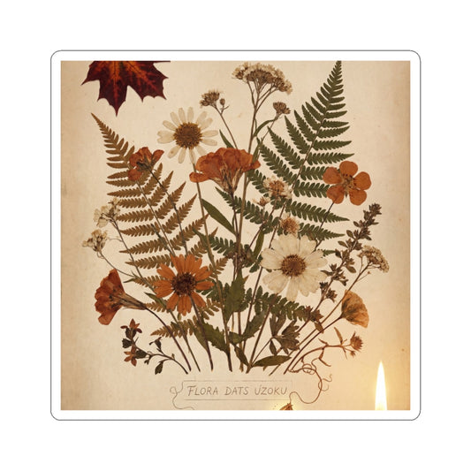 Dried Flowers Autumn Sticker | Cottagecore Rustic Design Art Print