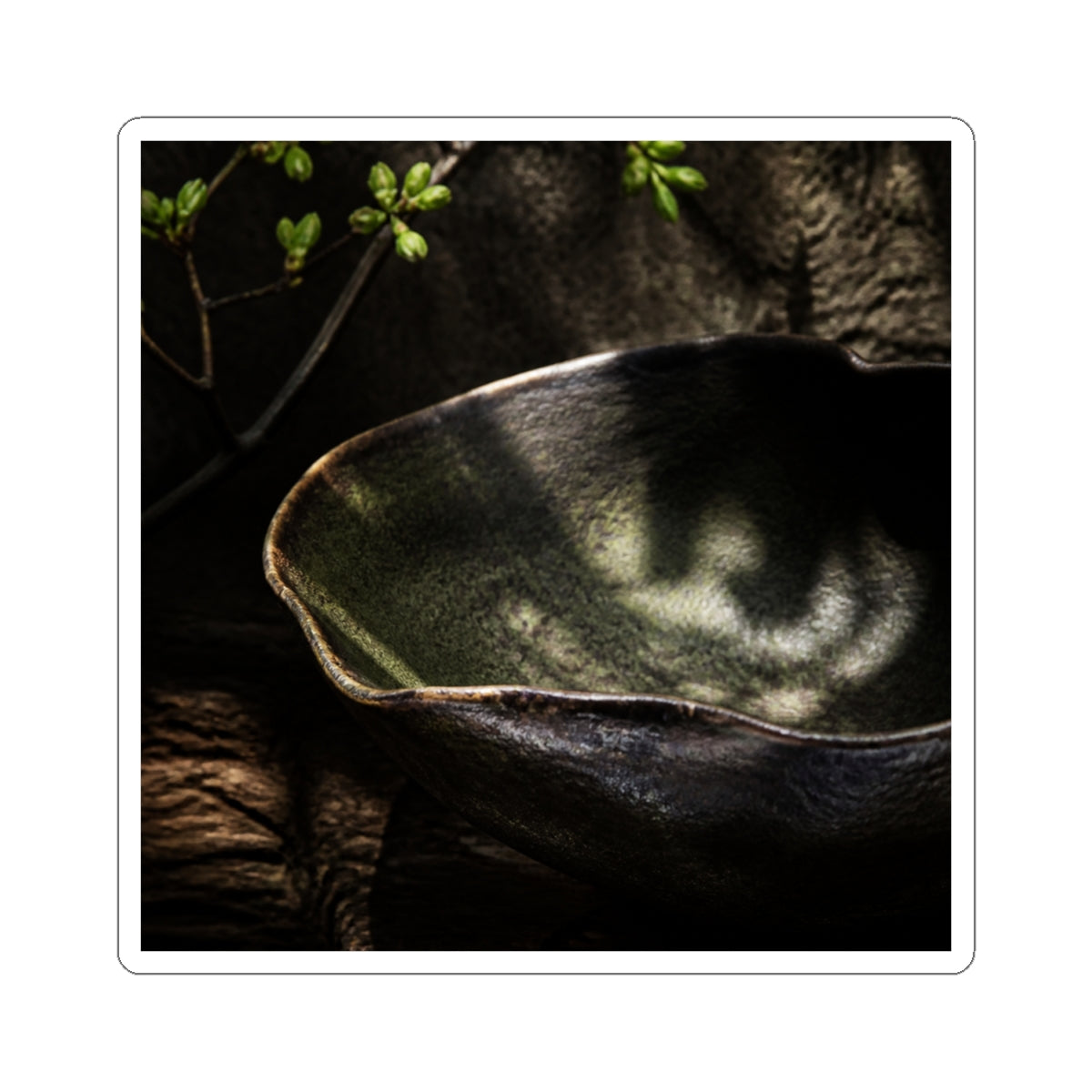 Fukinsei Ceramic Bowl Sticker - Dark Japandi Dark Texture