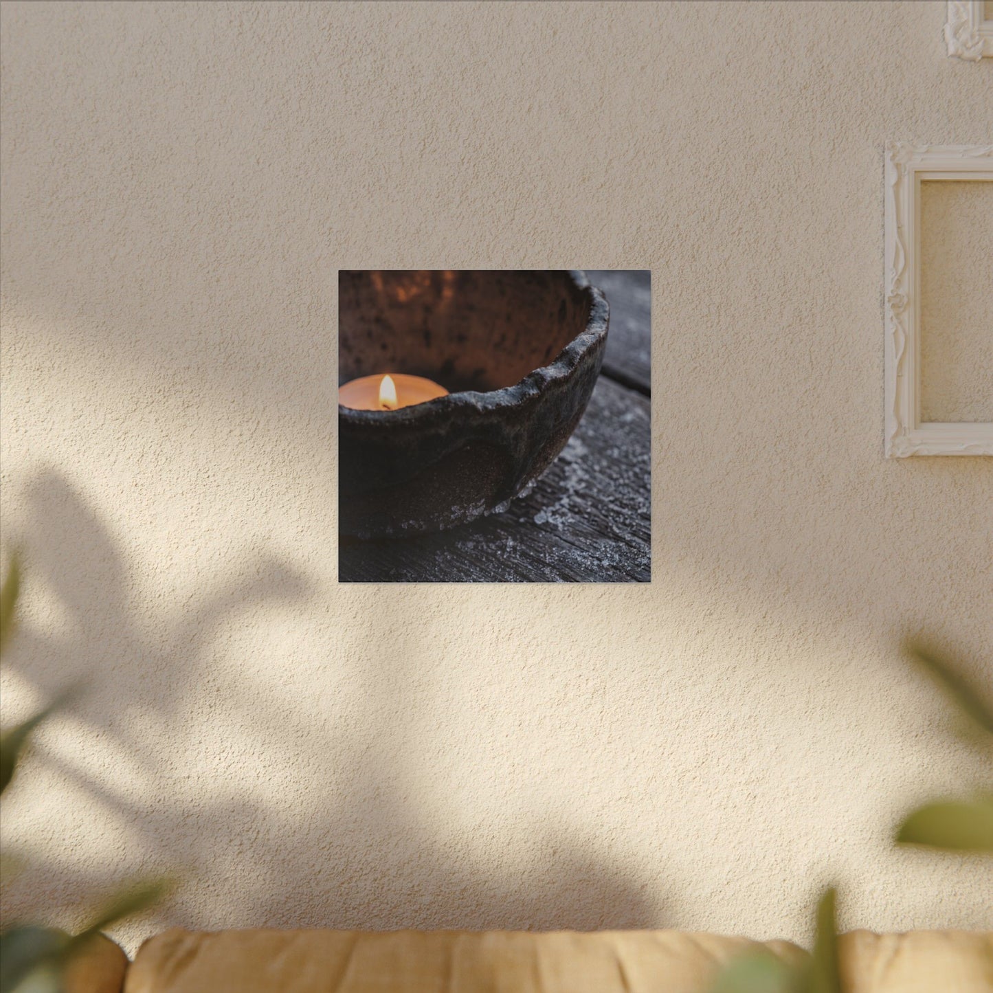 Atmospheric Ceramic Bowl Canvas Art - Moody Minimal Dark Japandi