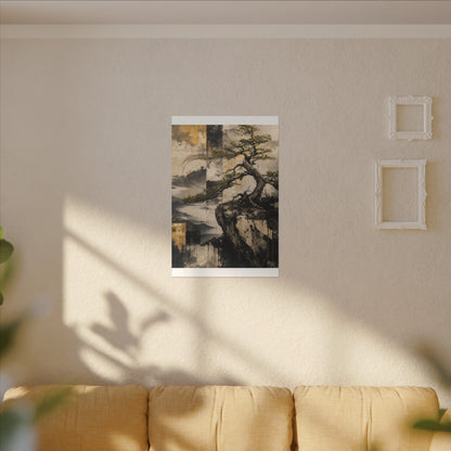 Golden Hour Pine Tree Canvas Art - Japandi Datsuzoku