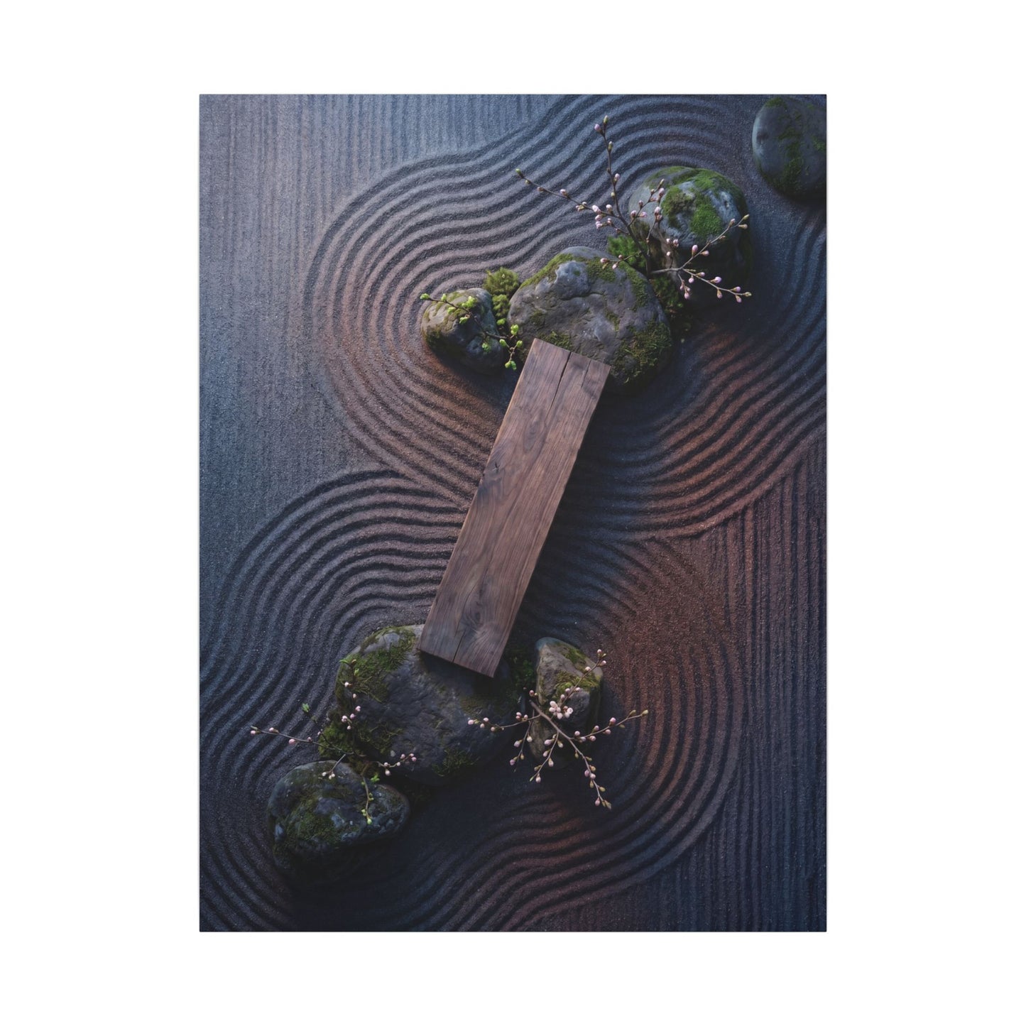 Spring Rock Garden Moody Minimal Canvas Art | Atmospheric Decor