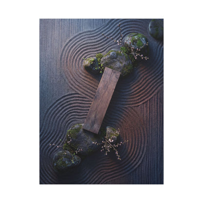 Spring Rock Garden Moody Minimal Canvas Art | Atmospheric Decor