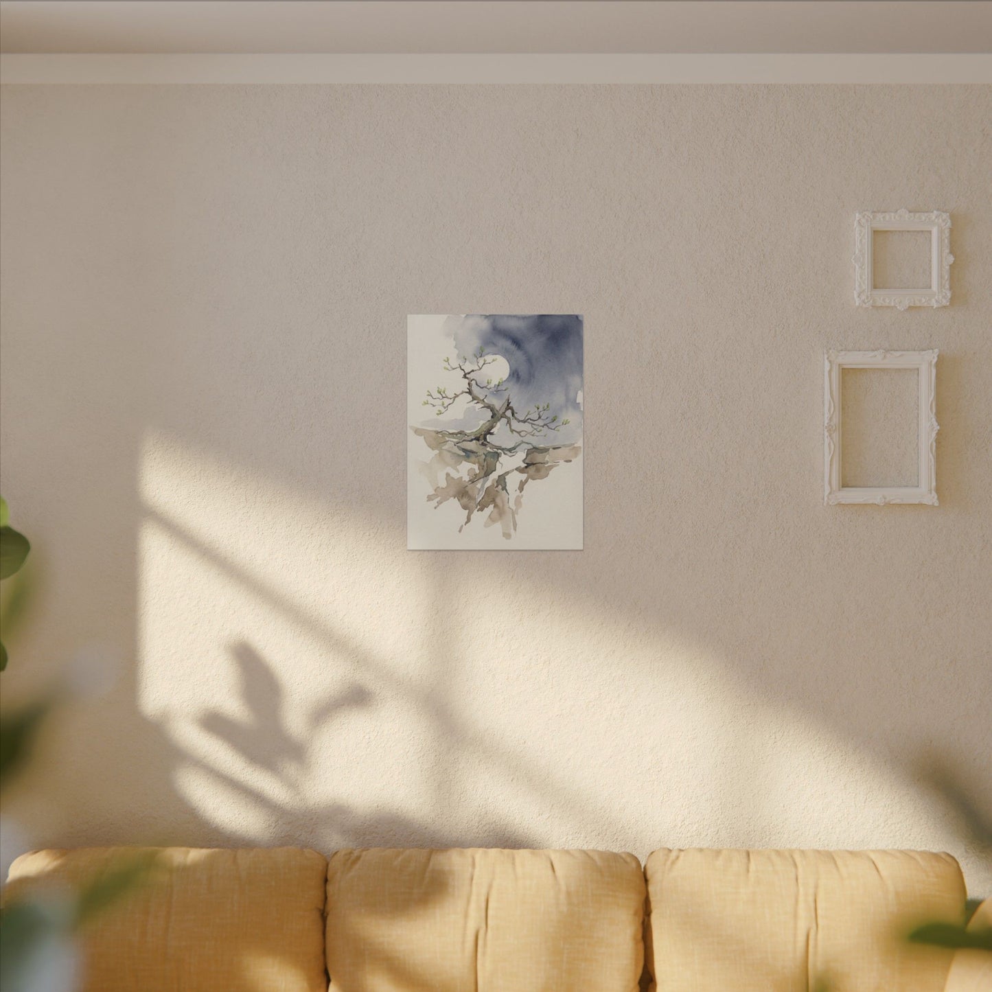 Moonlight Pine Tree Canvas Art - Japandi Ma
