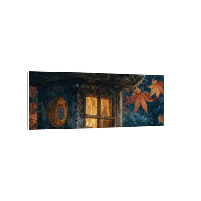 Autumn Stone Lantern Forest Whimsy Canvas Art | Earthy Decor