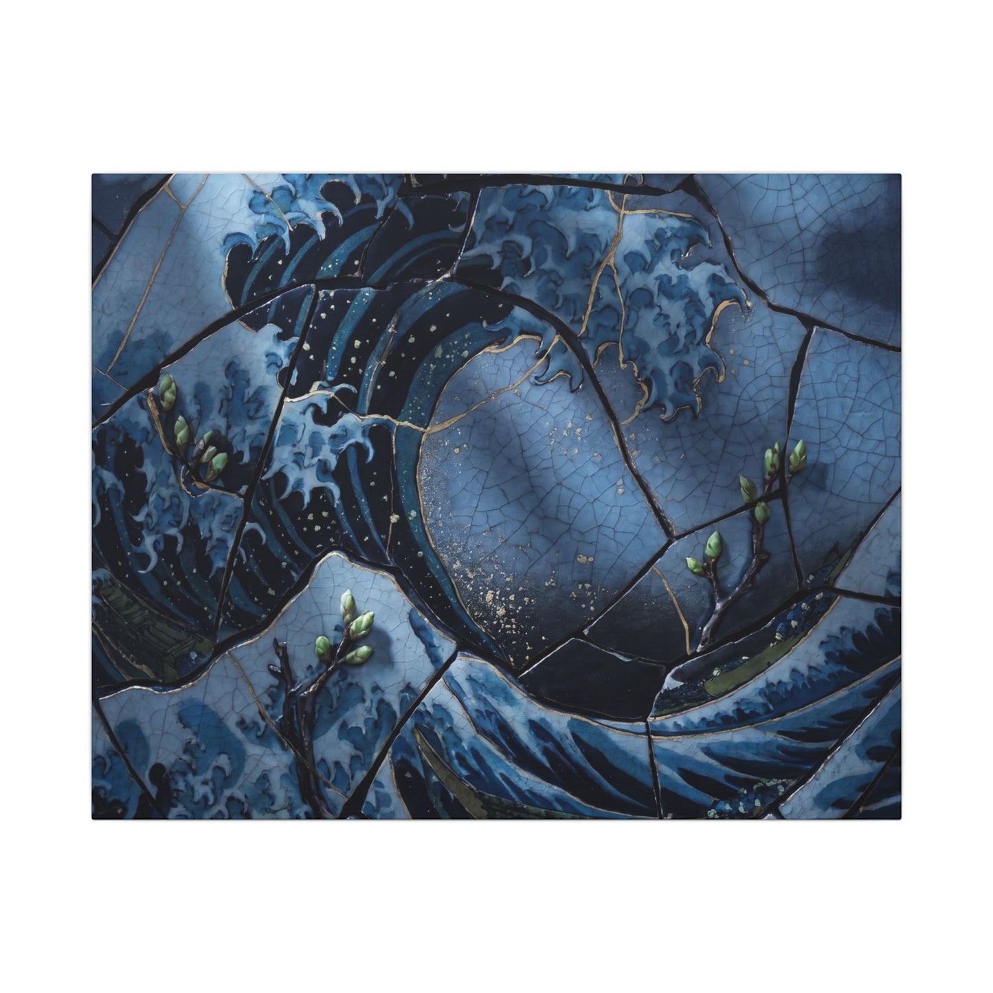 Ocean Wave Spring Canvas Art | Kintsugi Artful Design