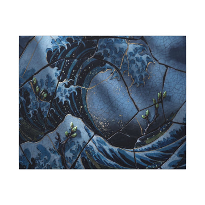 Ocean Wave Spring Canvas Art | Kintsugi Artful Design