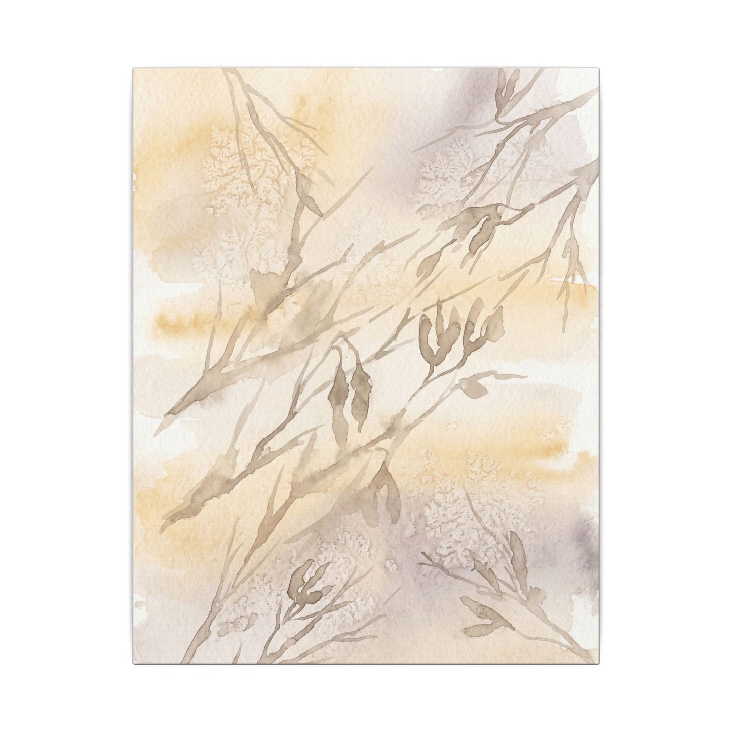 Shadow Play Winter Canvas Art | Japandi Warm Design