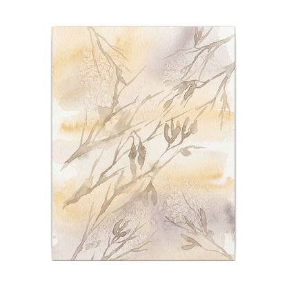 Shadow Play Winter Canvas Art | Japandi Warm Design