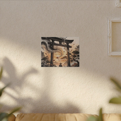 Torii Gate Ukiyo E Inspired Canvas Art | Serene Zen Art