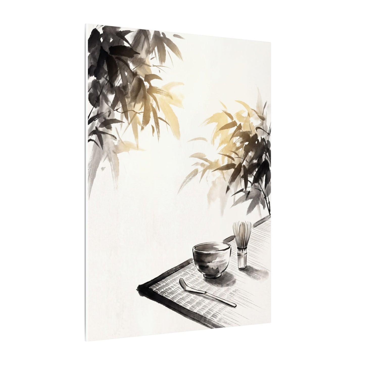 Tea Ceremony Sumi E Canvas Art | Serene Zen Art