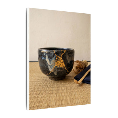 Kanso Tea Ceremony Canvas Art - Kintsugi Gold Vein