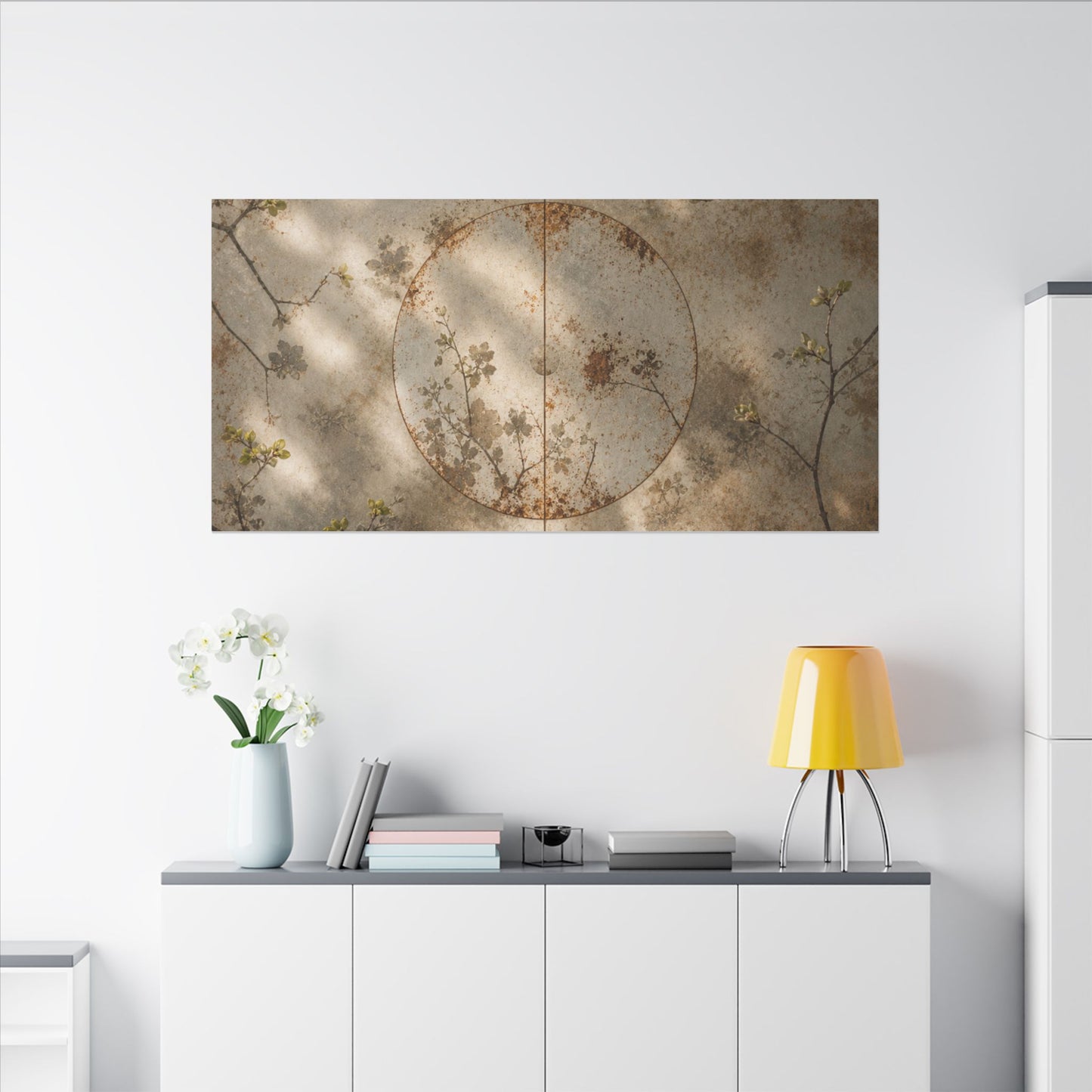 Japandi Rust Patina in Dappled | Japanese Pattern Canvas Art