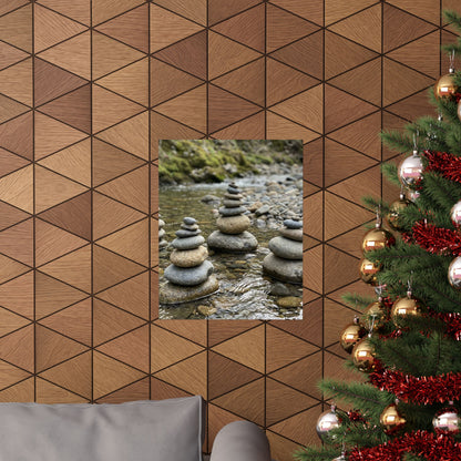River Stones Summer Wall Art Print | Zen Contemplative Design