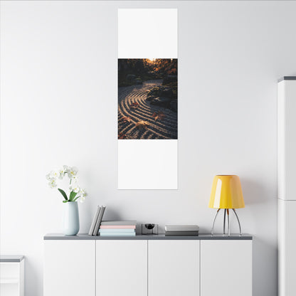 Rock Garden Moody Minimal Canvas Art | Bold Dark Japandi Art