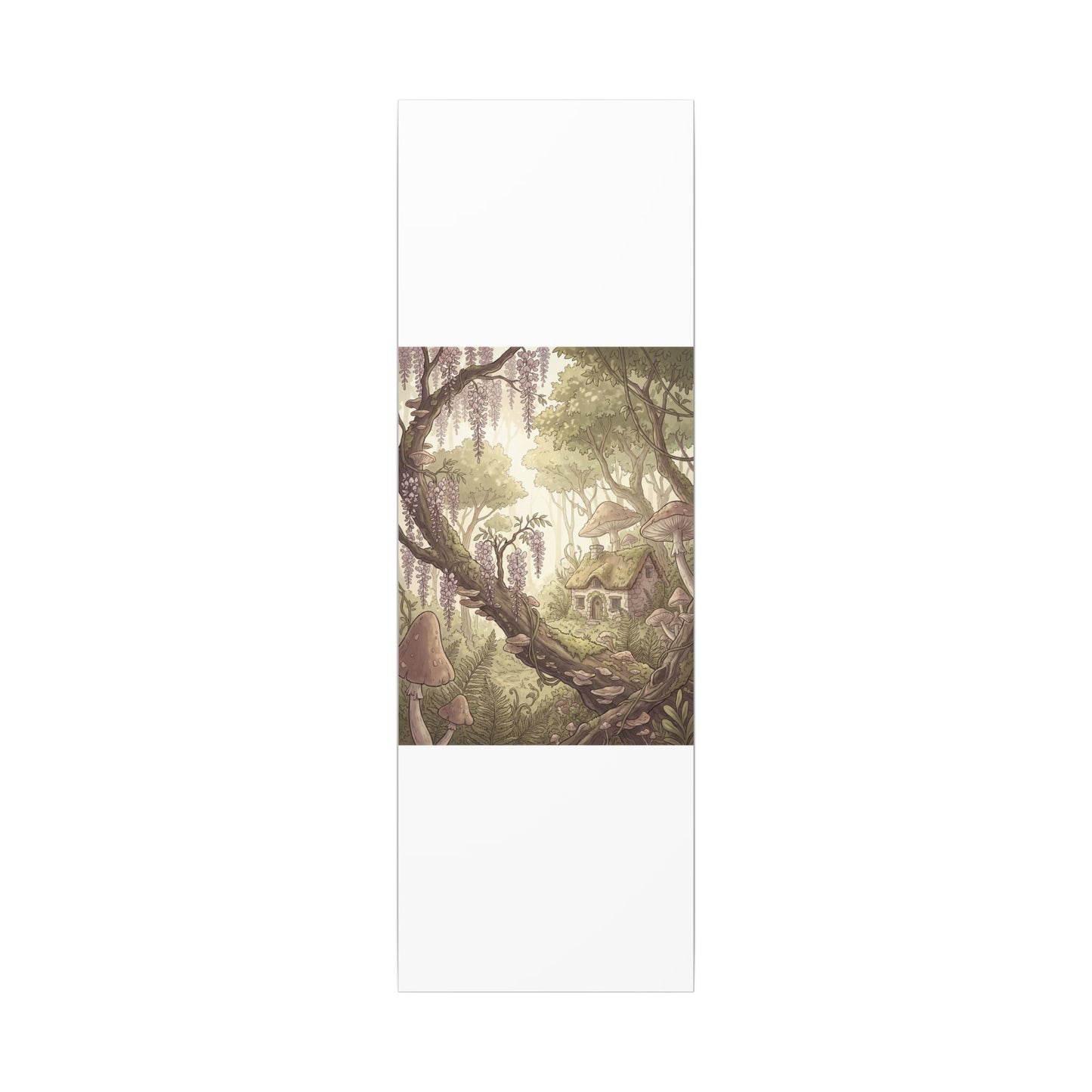 Summer Wisteria Mushroom Illustration Canvas Art | Enchanting Decor