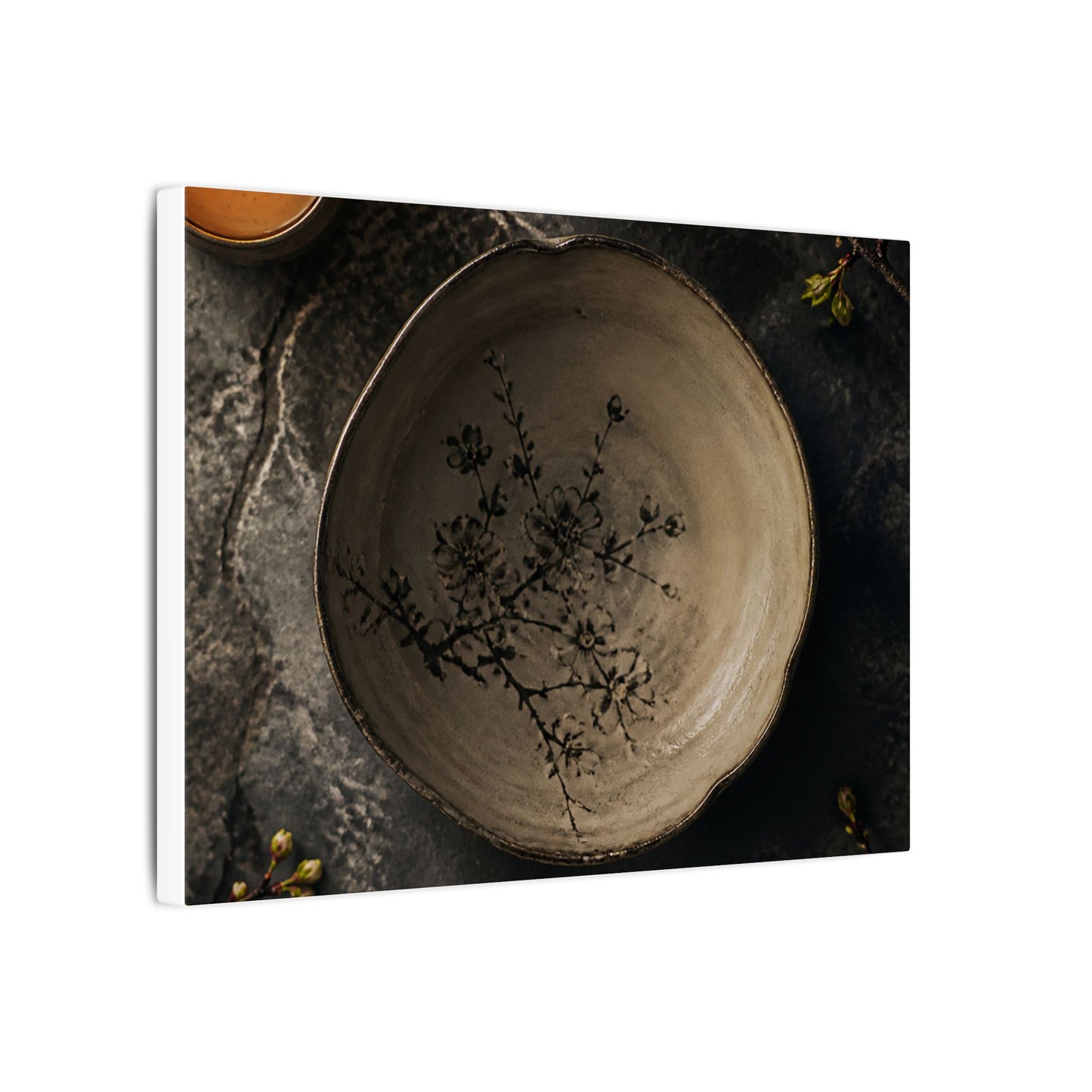 Ceramic Bowl Spring Canvas Art | Japandi Earthy Design