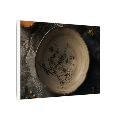Ceramic Bowl Spring Canvas Art | Japandi Earthy Design