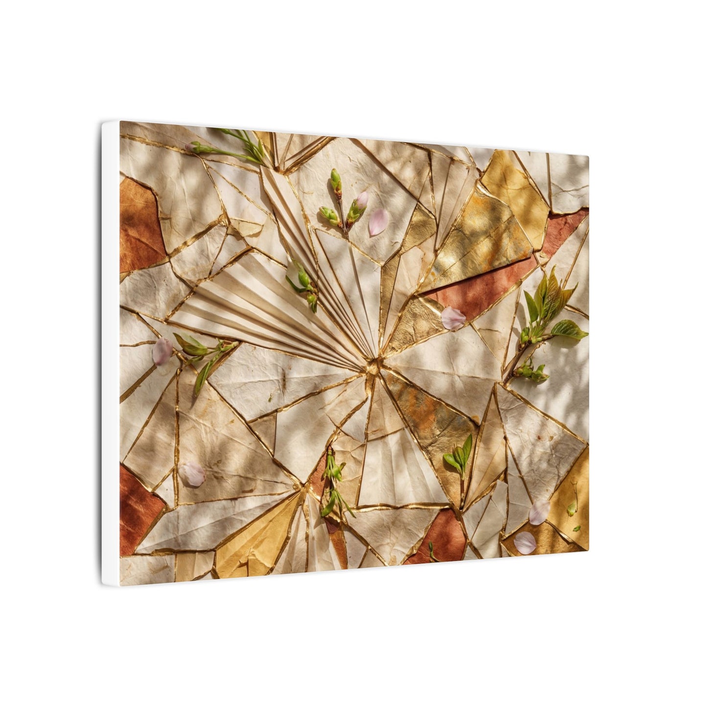 Resilient Paper Fold Canvas Art - Gold Repair Kintsugi
