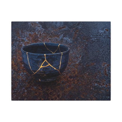 Rust Patina Winter Canvas Art | Kintsugi Healing Design