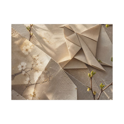 Golden Hour Paper Fold Canvas Art - Japandi Fukinsei