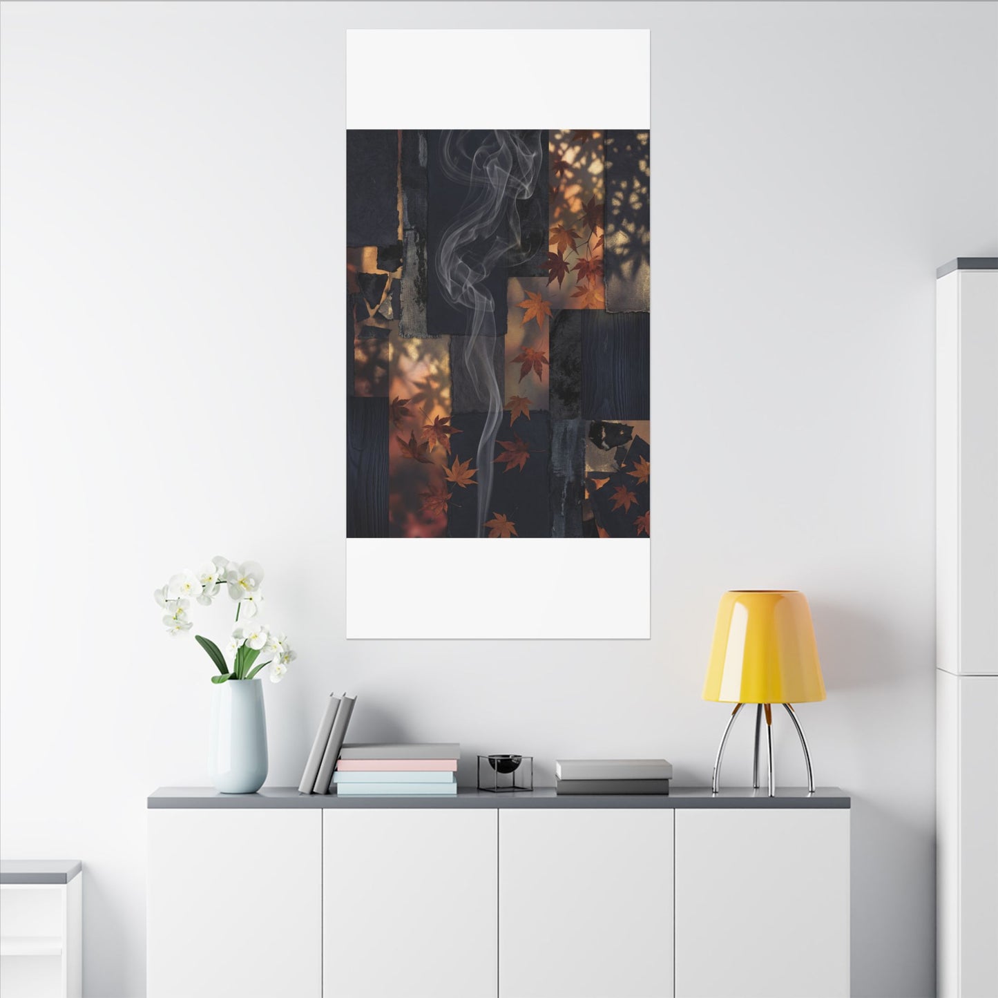 Autumn Incense Smoke Dark Texture Canvas Art | Sophisticated Decor