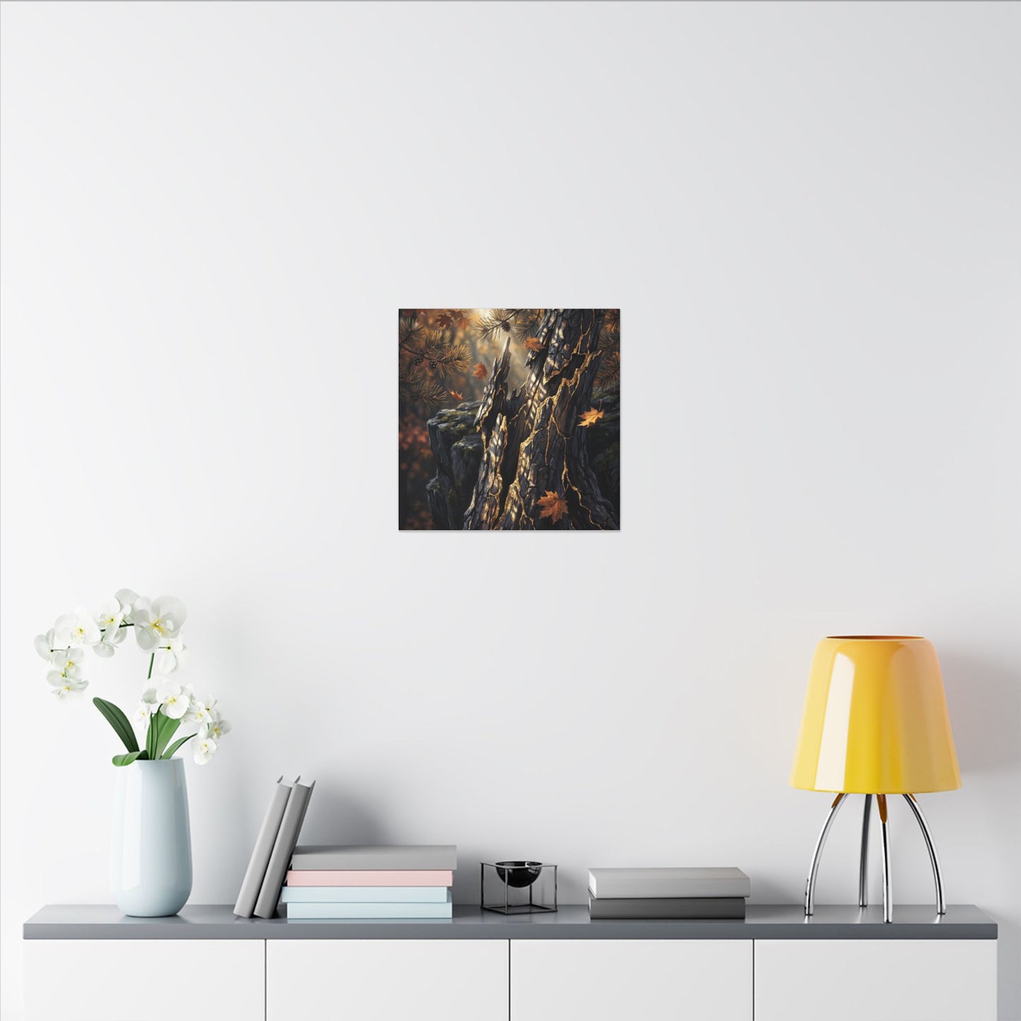 Pine Tree Autumn Canvas Art | Kintsugi Beautiful Design