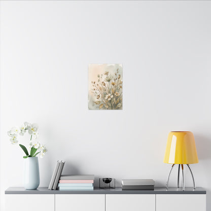 Summer Dried Flowers Watercolor Canvas Art | Elegant Decor