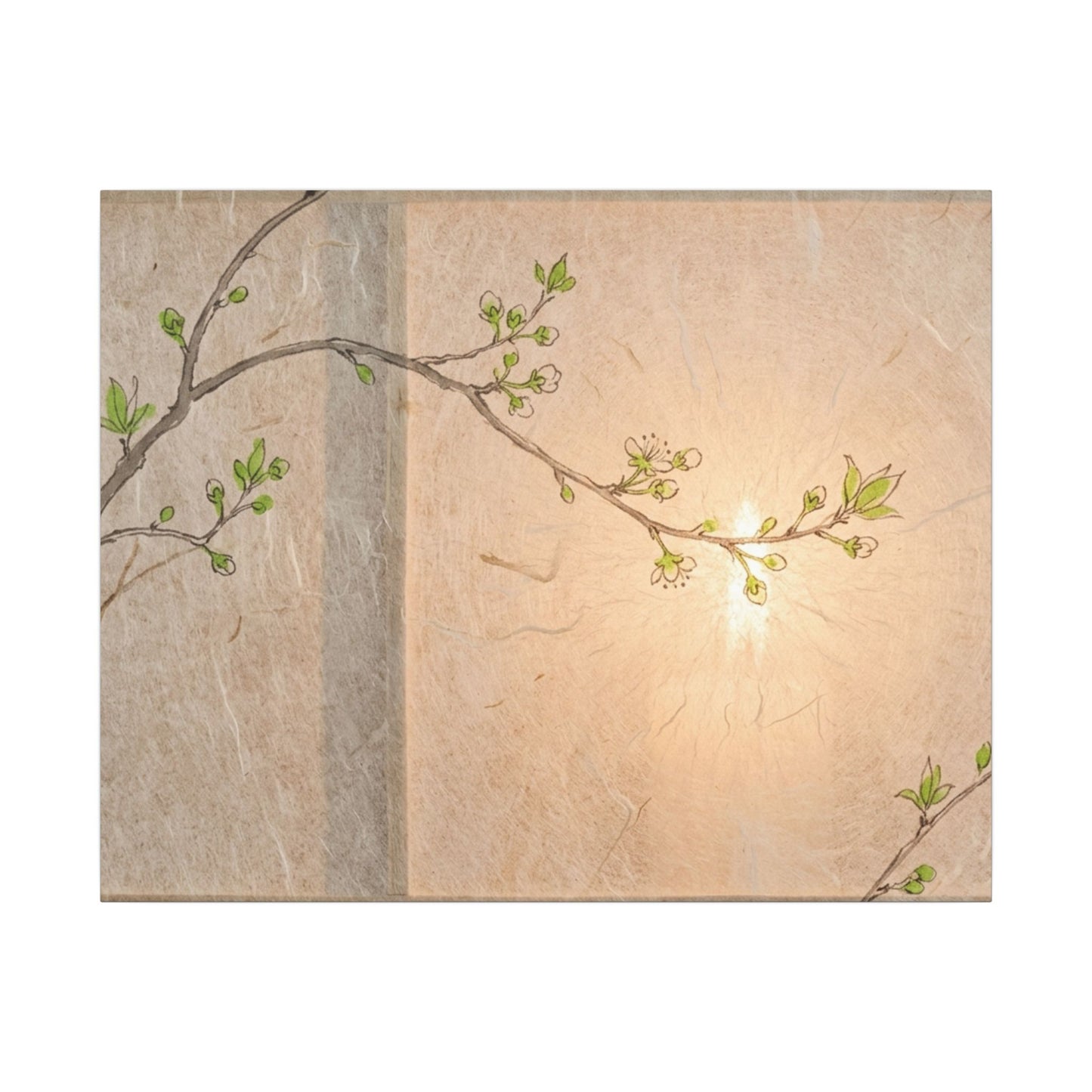 Shoji Screen Canvas Art | Spring Japandi Minimal Line Art