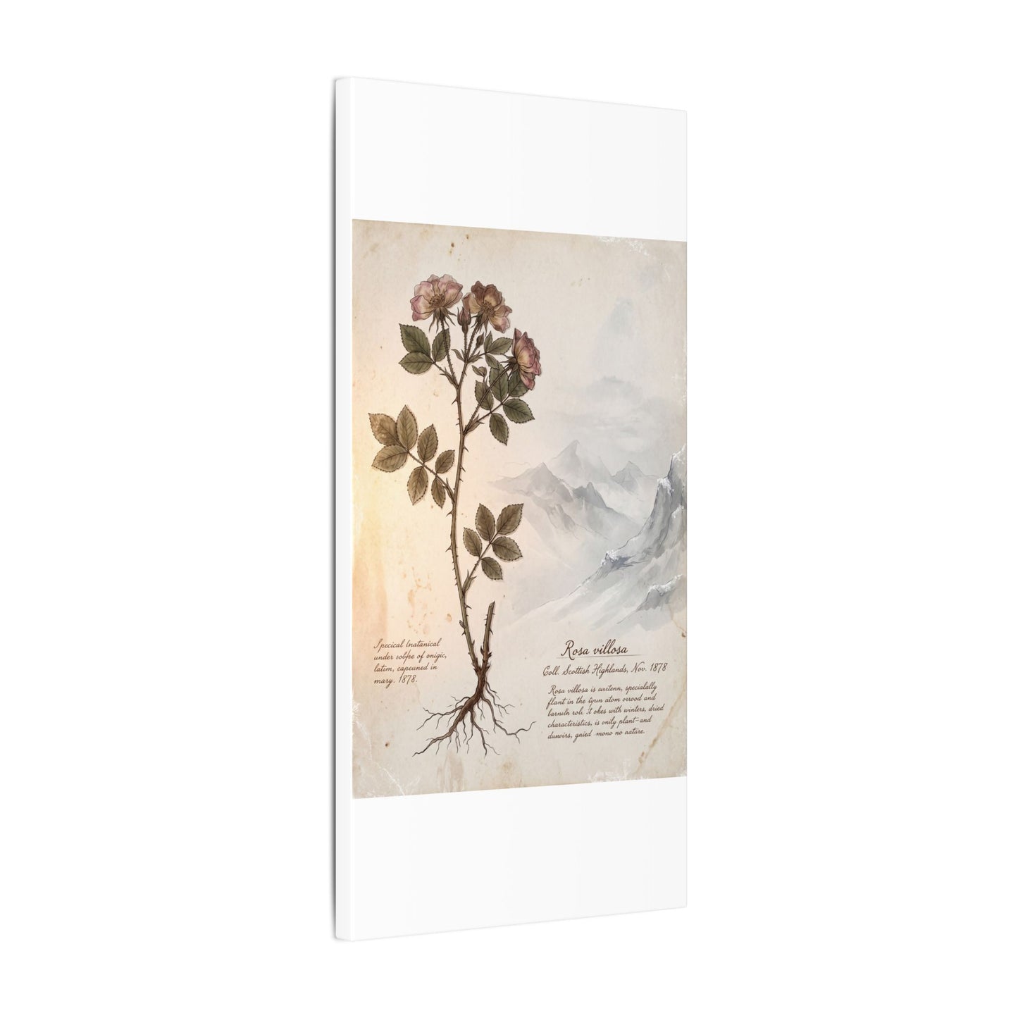 Winter Mountain Mist Herbarium Canvas Art | Earthy Decor