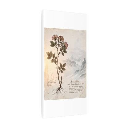 Winter Mountain Mist Herbarium Canvas Art | Earthy Decor