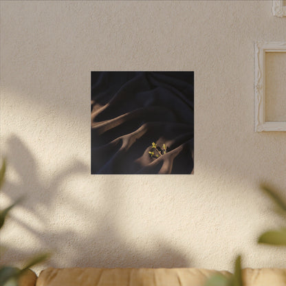 Silk Drape Shadow Zen Canvas Art | Luxurious Dark Japandi Art