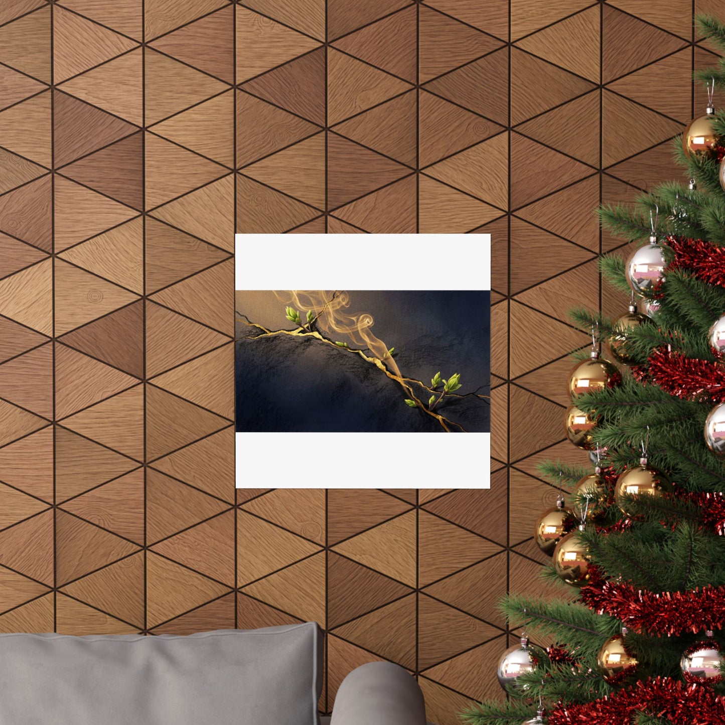 Ma Incense Smoke Wall Art Print - Kintsugi Gold Vein