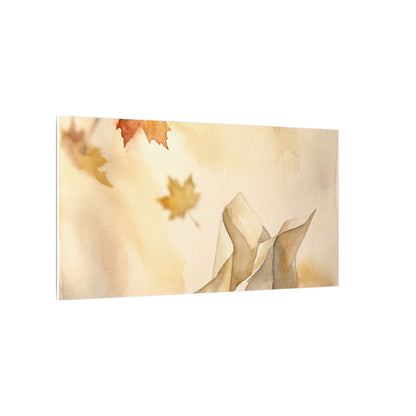 Japandi Paper Fold in Golden Hour | Watercolor Canvas Art