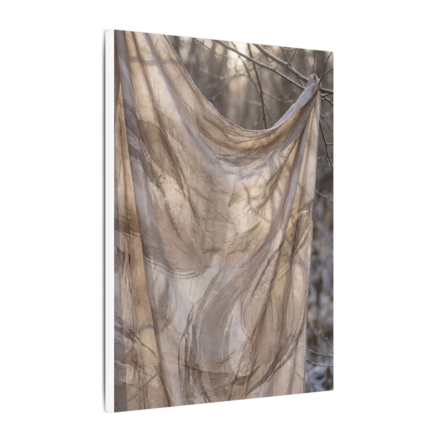 Ma Silk Drape Canvas Art - Japandi Japanese Pattern