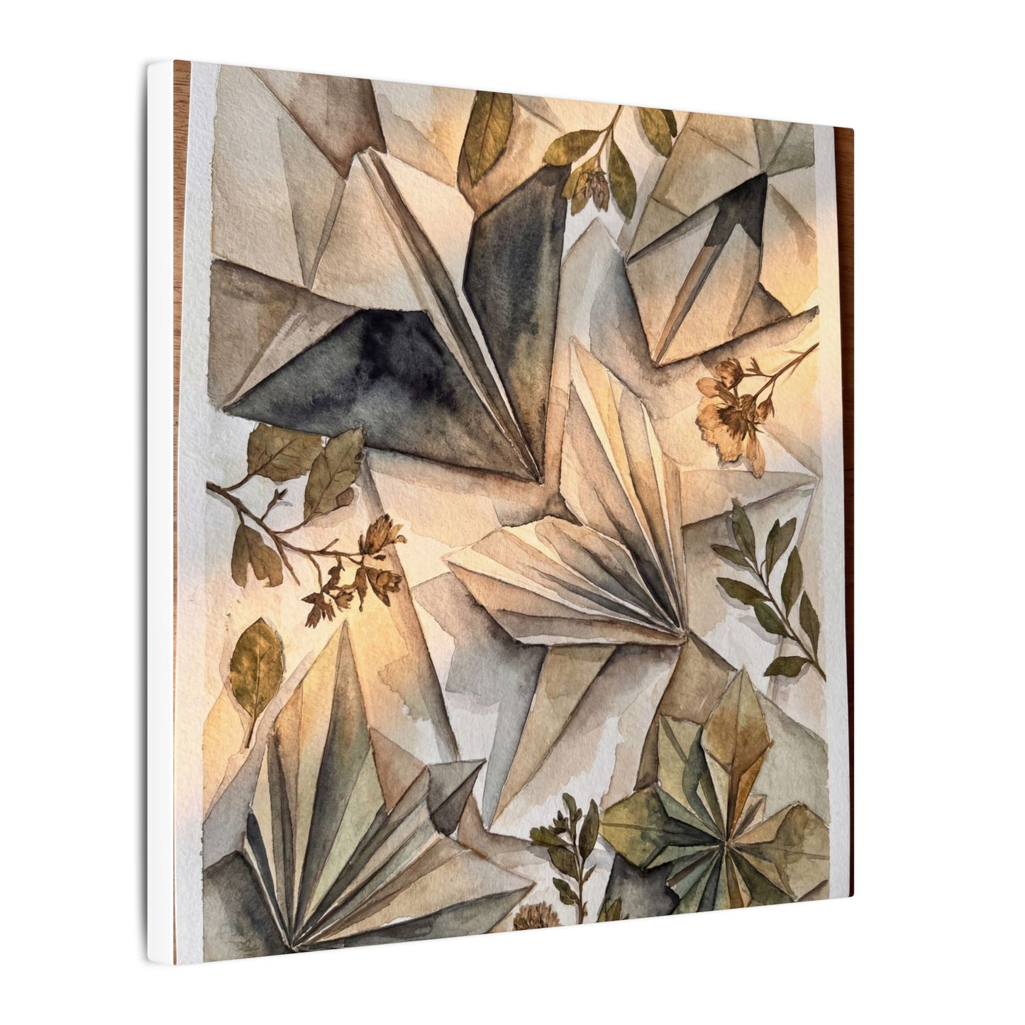 Golden Hour Paper Fold Canvas Art - Japandi Seijaku
