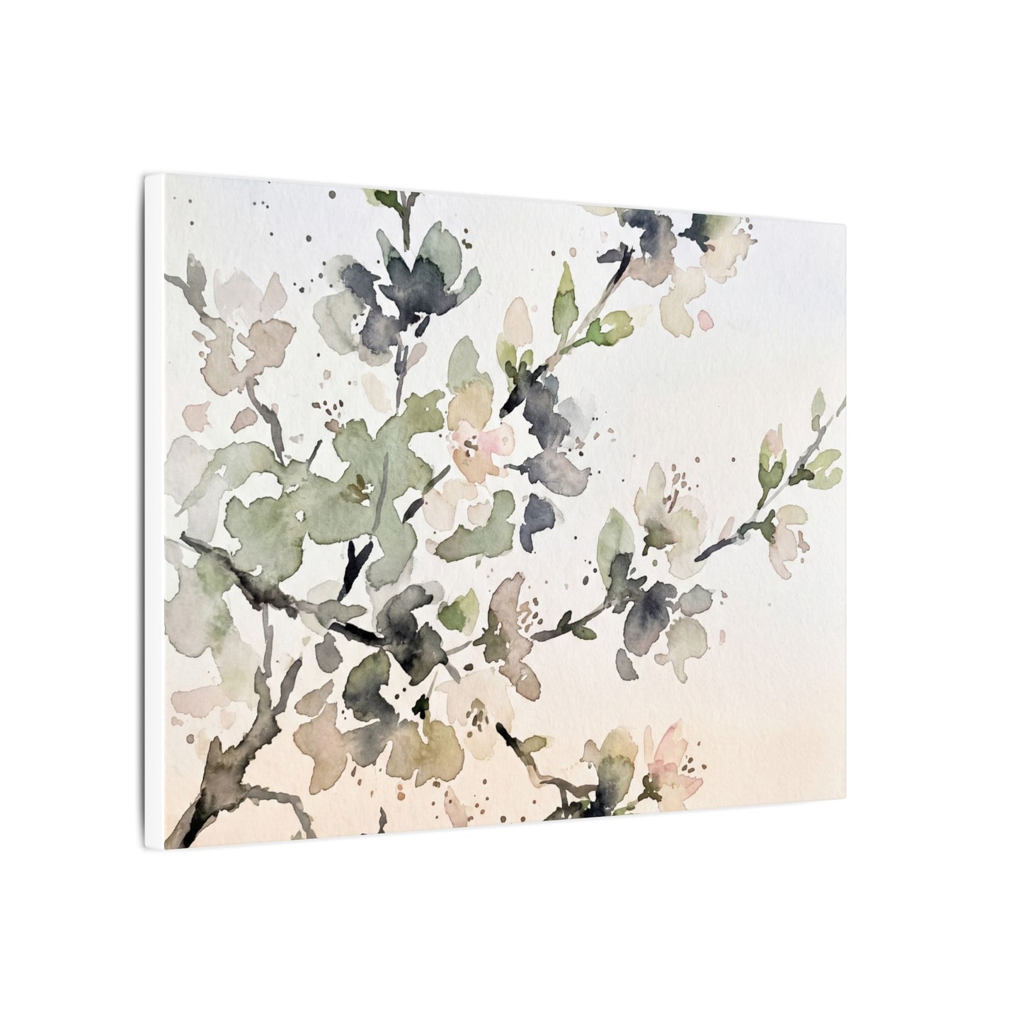 Cherry Blossom Watercolor Canvas Art | Elegant Japandi Art