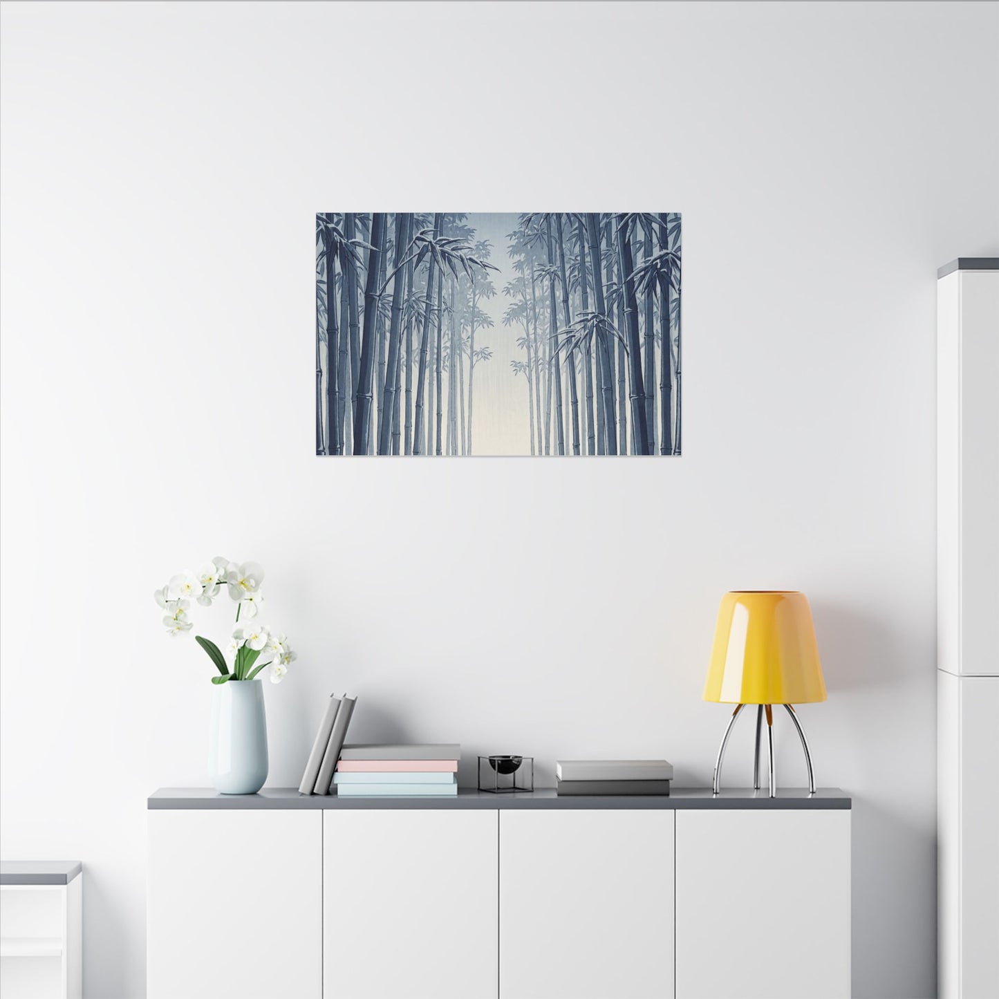Bamboo Grove Canvas Art | Winter Zen Ukiyo E Inspired Art