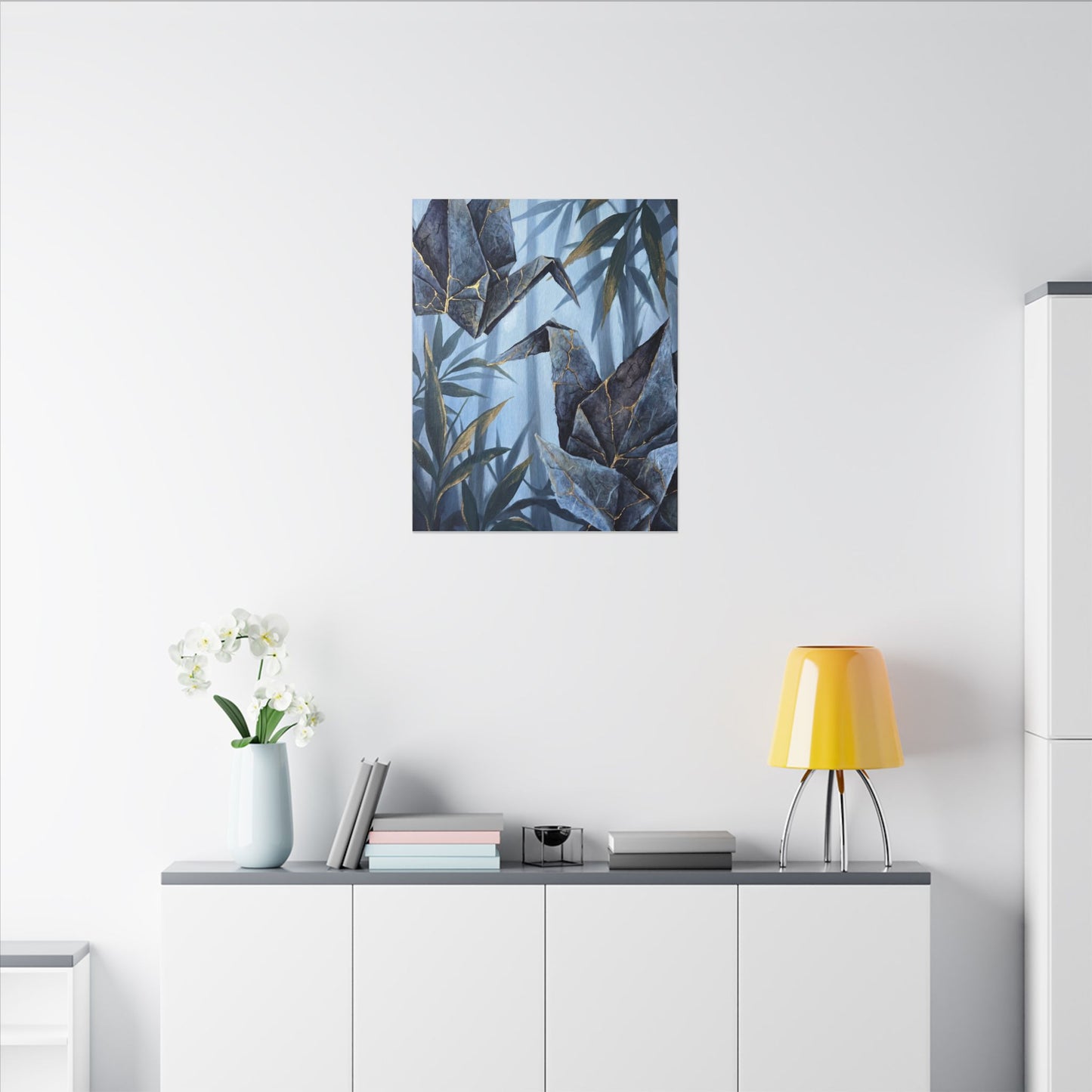 Paper Fold Canvas Art | Summer Kintsugi Crackle Gold Art