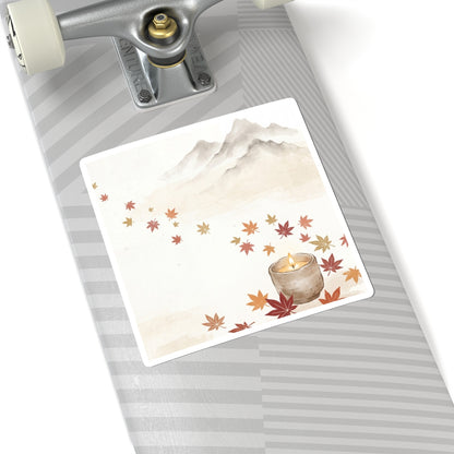 Elegant Mountain Mist Sticker - Japanese Pattern Japandi