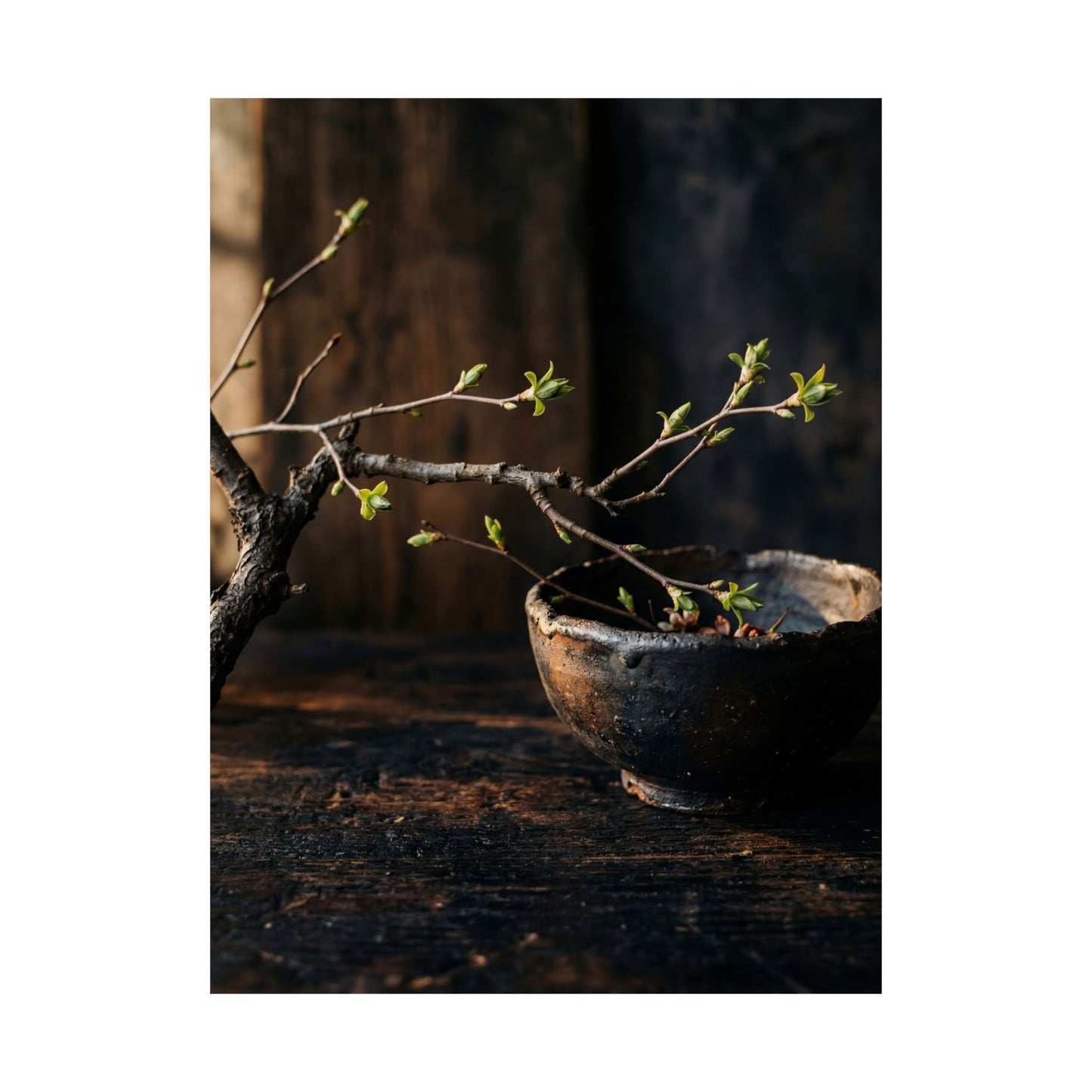 Mono No Aware Ceramic Bowl Wall Art Print - Dark Japandi Moody Minimal