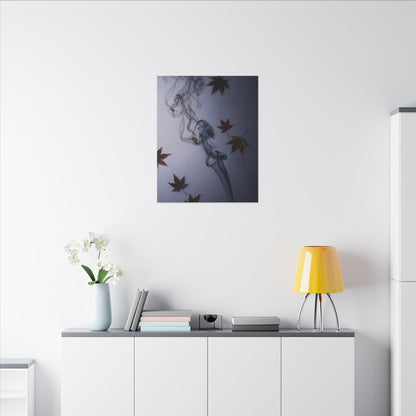Dark Japandi Incense Smoke in Dawn | Moody Minimal Canvas Art