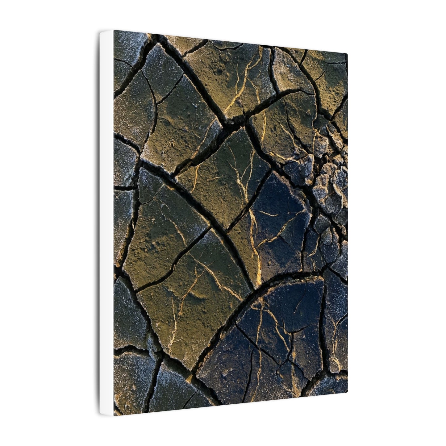 Winter Cracked Earth Moody Minimal Canvas Art | Atmospheric Decor