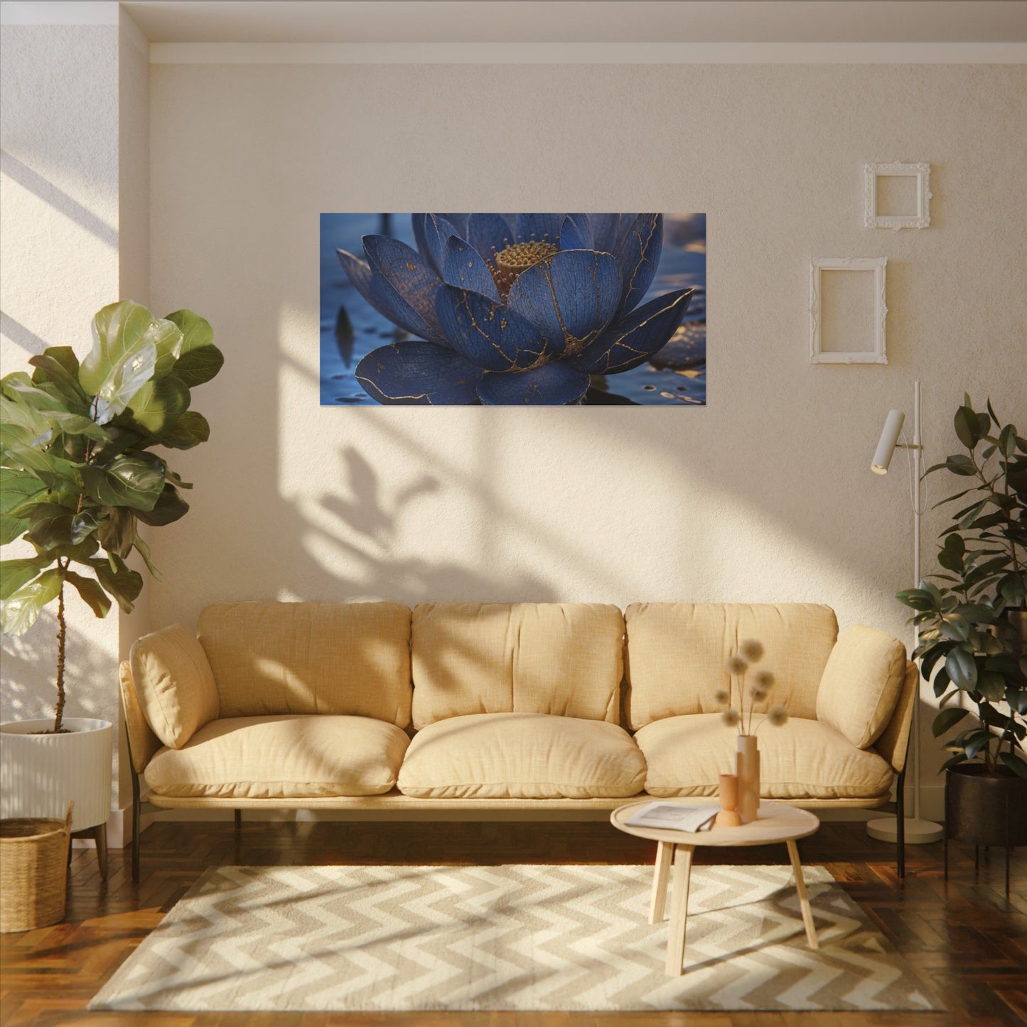 Kintsugi Lotus Flower in Dawn | Broken Beauty Canvas Art