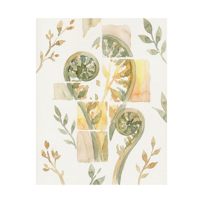 Kanso Fern Unfurling Wall Art Print - Japandi Watercolor